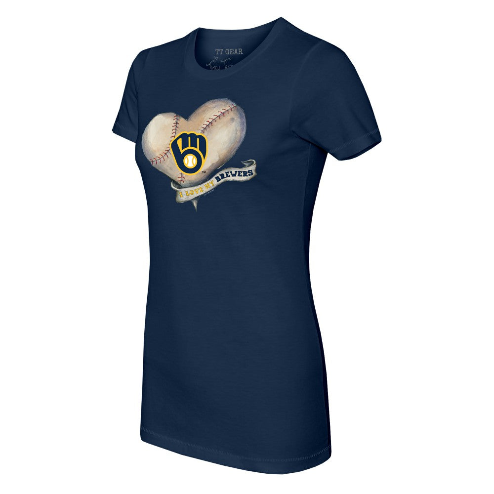 Milwaukee Brewers Tiny Turnip Women's Heart Banner T-Shirt for sale