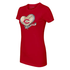Cincinnati Reds Tiny Turnip Women's Heart Banner T-Shirt discount