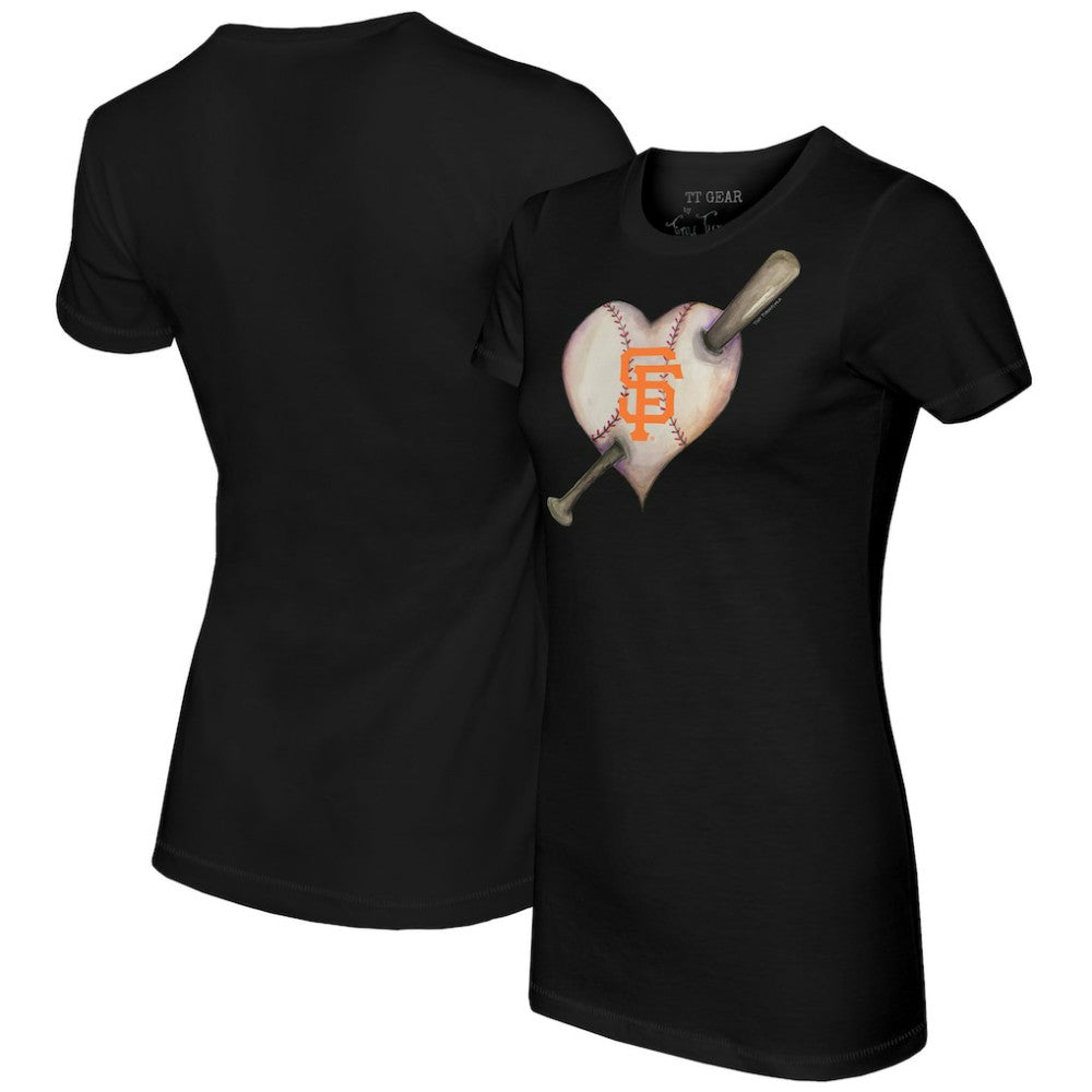 San Francisco Giants Tiny Turnip Women's Heart Bat T-Shirt On Sale