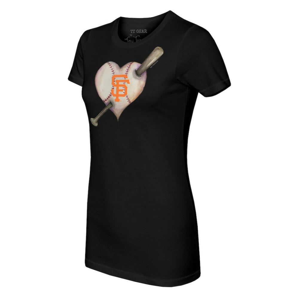 San Francisco Giants Tiny Turnip Women's Heart Bat T-Shirt On Sale