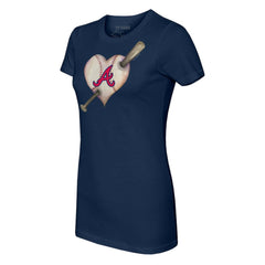 Atlanta Braves Tiny Turnip Women's Heart Bat T-Shirt for sale
