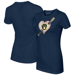 Milwaukee Brewers Tiny Turnip Women's Heart Bat T-Shirt Lifestyle