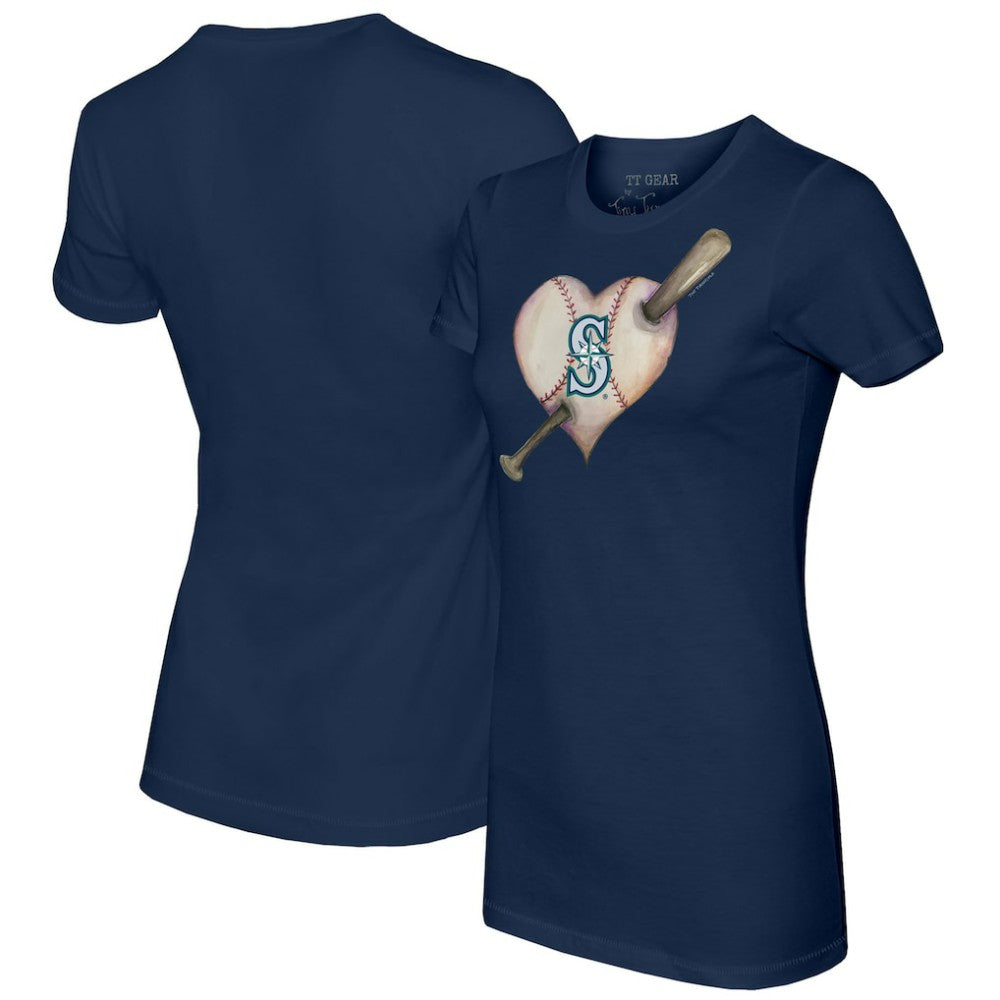 Seattle Mariners Tiny Turnip Women's Heart Bat T-Shirt On Sale