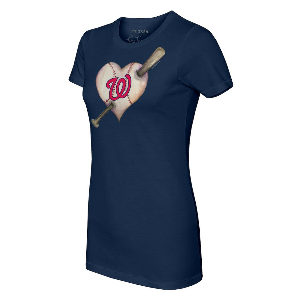 Washington Nationals Tiny Turnip Women's Heart Bat T-Shirt Sale