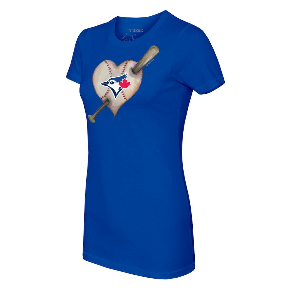 Toronto Blue Jays Tiny Turnip Women's Heart Bat T-Shirt discount