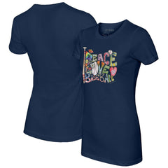 Washington Nationals Tiny Turnip Women's Peace Love Baseball Fitted T-Shirt Online