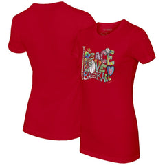 Boston Red Sox Tiny Turnip Women's Peace Love Baseball Fitted T-Shirt On Sale