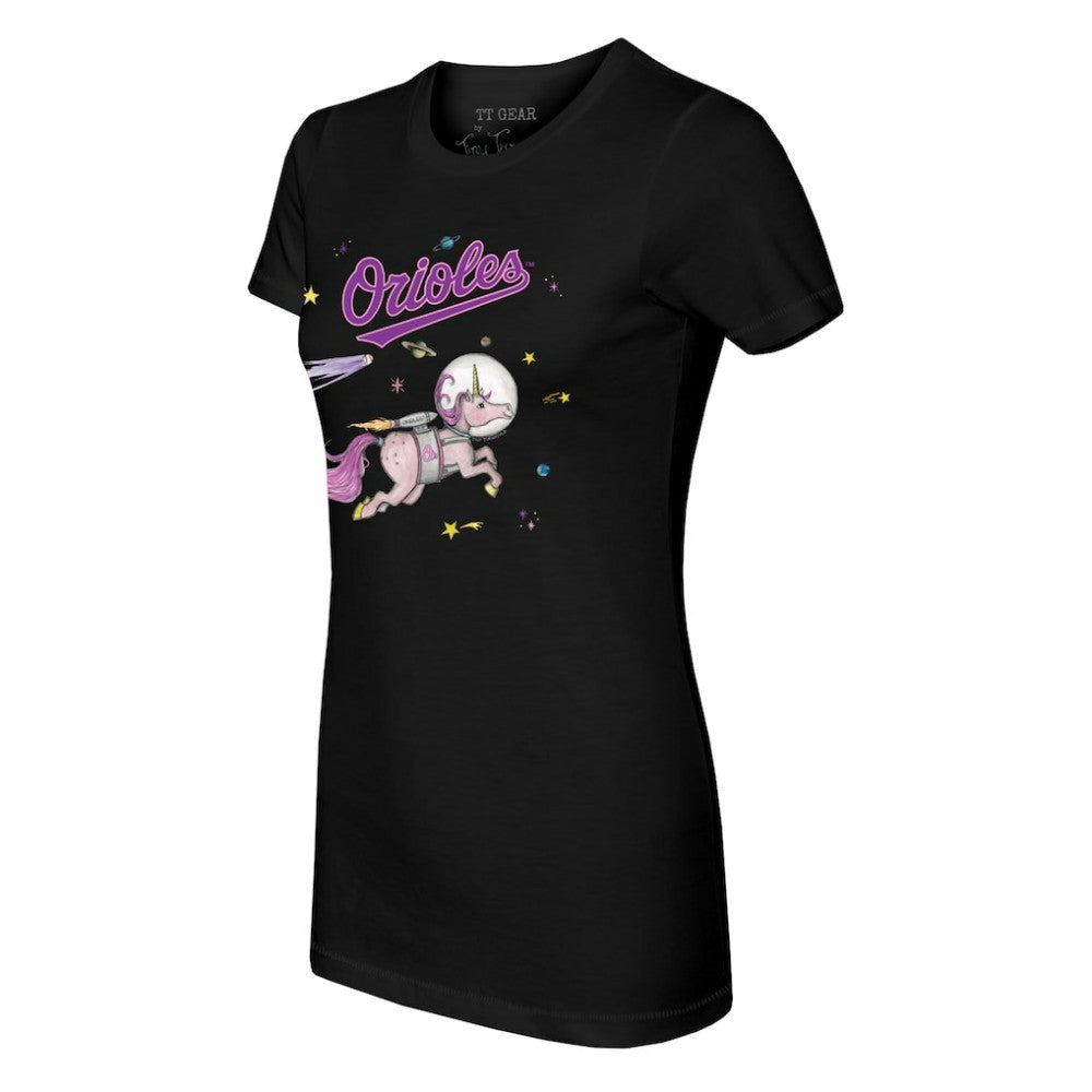 Baltimore Orioles Tiny Turnip Women's Space Unicorn T-Shirt Clearance