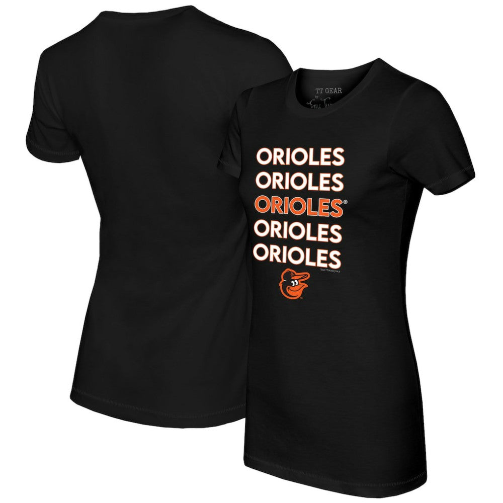 Baltimore Orioles Tiny Turnip Women's Stacked T-Shirt Lifestyle