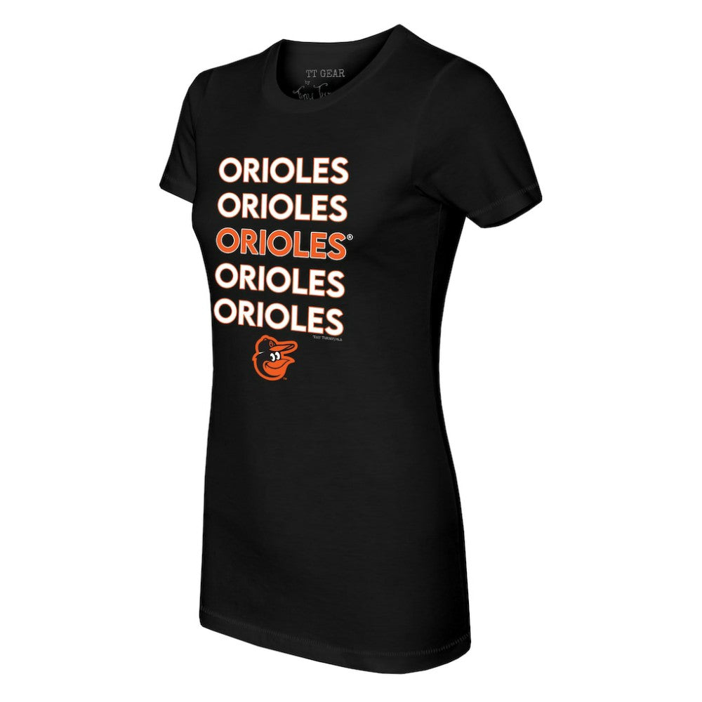 Baltimore Orioles Tiny Turnip Women's Stacked T-Shirt Lifestyle