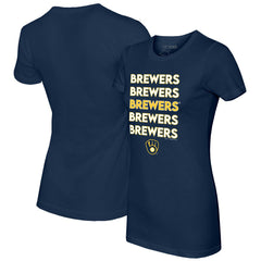 Milwaukee Brewers Tiny Turnip Women's Stacked T-Shirt On Sale