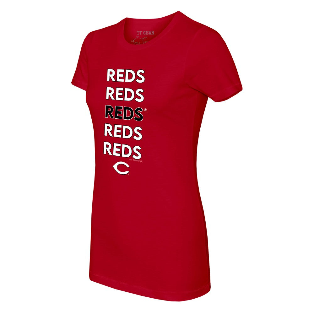 Cincinnati Reds Tiny Turnip Women's Stacked T-Shirt for sale