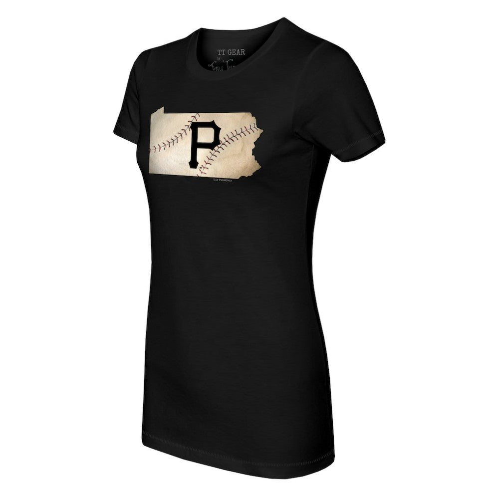 Pittsburgh Pirates Tiny Turnip Women's State Outline T-Shirt for sale