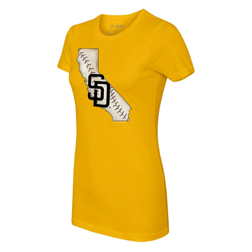 San Diego Padres Tiny Turnip Women's State Outline T-Shirt Lifestyle