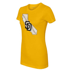 San Diego Padres Tiny Turnip Women's State Outline T-Shirt Lifestyle