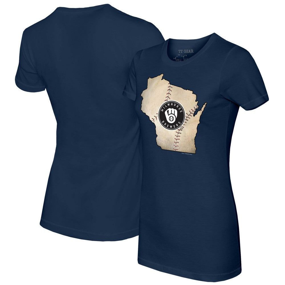 Milwaukee Brewers Tiny Turnip Women's State Outline T-Shirt Clearance