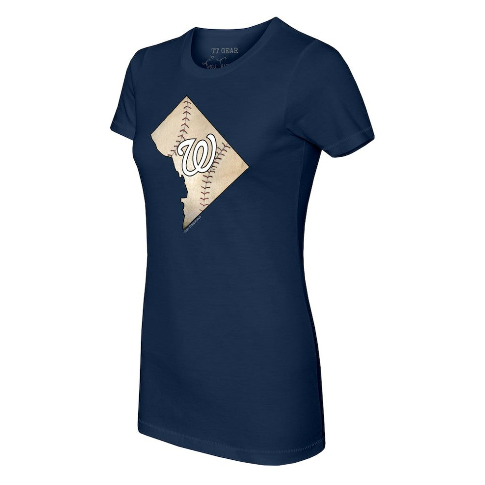 Washington Nationals Tiny Turnip Women's State Outline T-Shirt for sale