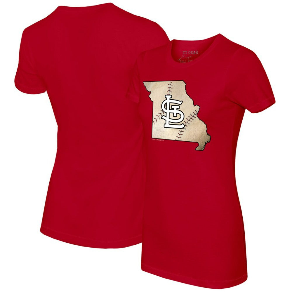 St. Louis Cardinals Tiny Turnip Women's State Outline T-Shirt Sale