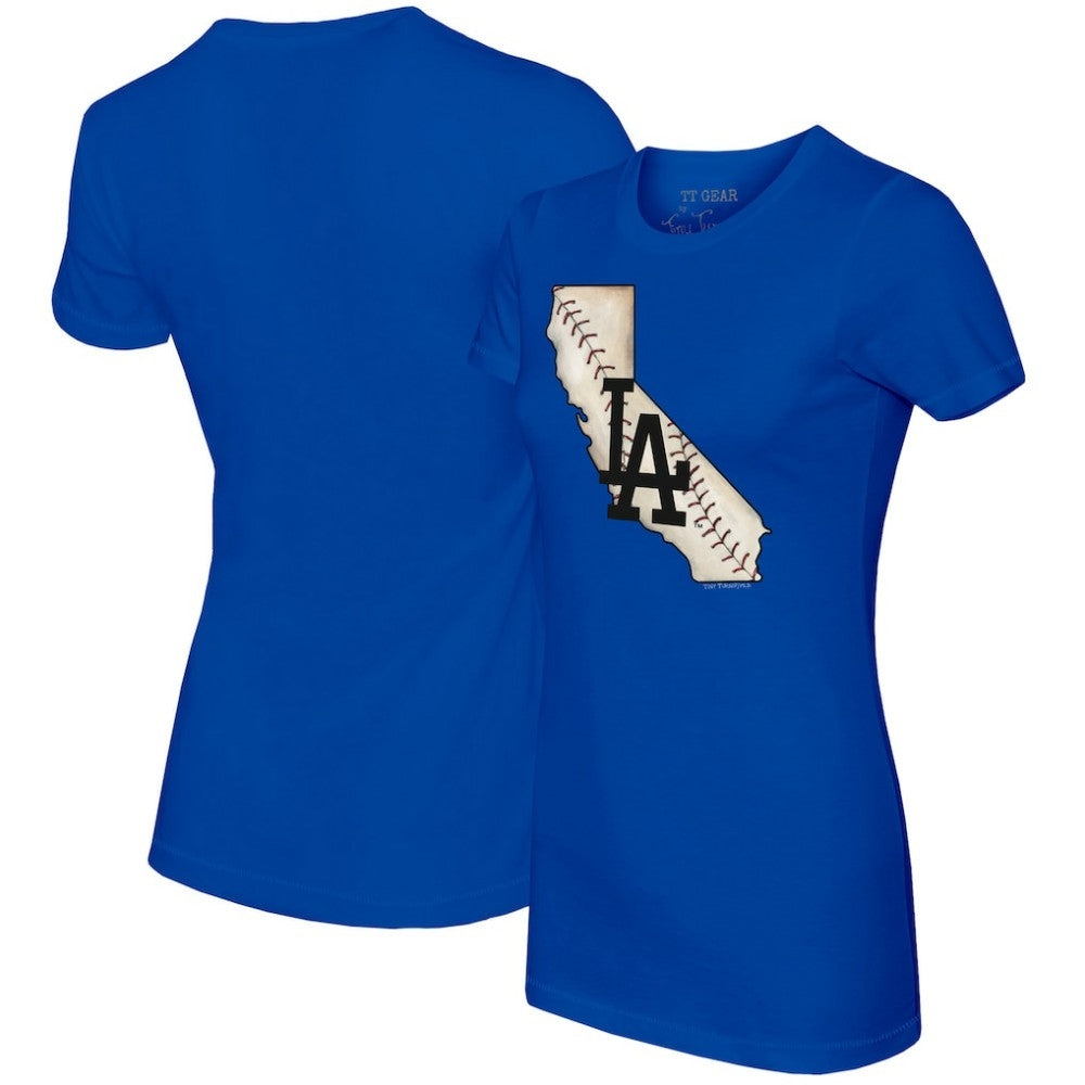 Los Angeles Dodgers Tiny Turnip Women's State Outline T-Shirt On Sale