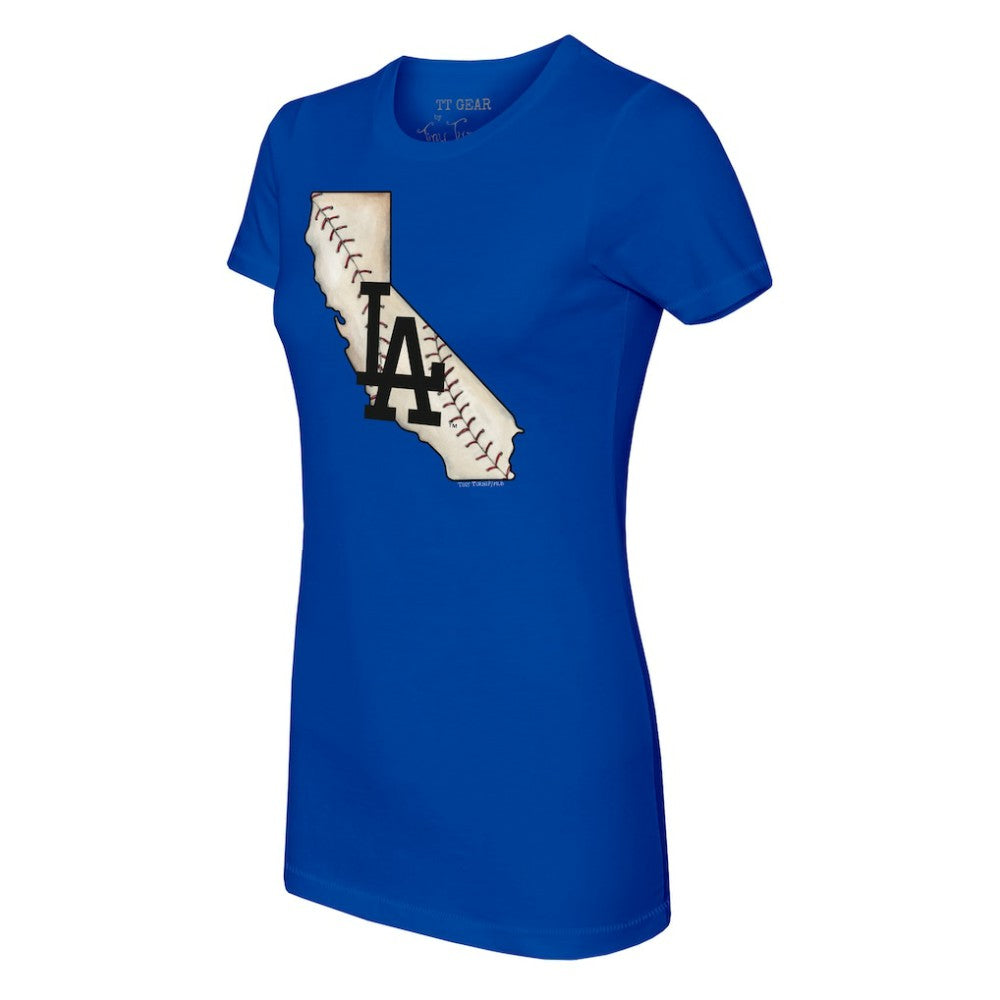 Los Angeles Dodgers Tiny Turnip Women's State Outline T-Shirt On Sale