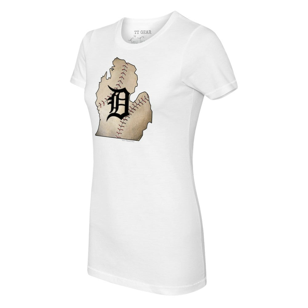 Detroit Tigers Tiny Turnip Women's State Outline T-Shirt Online
