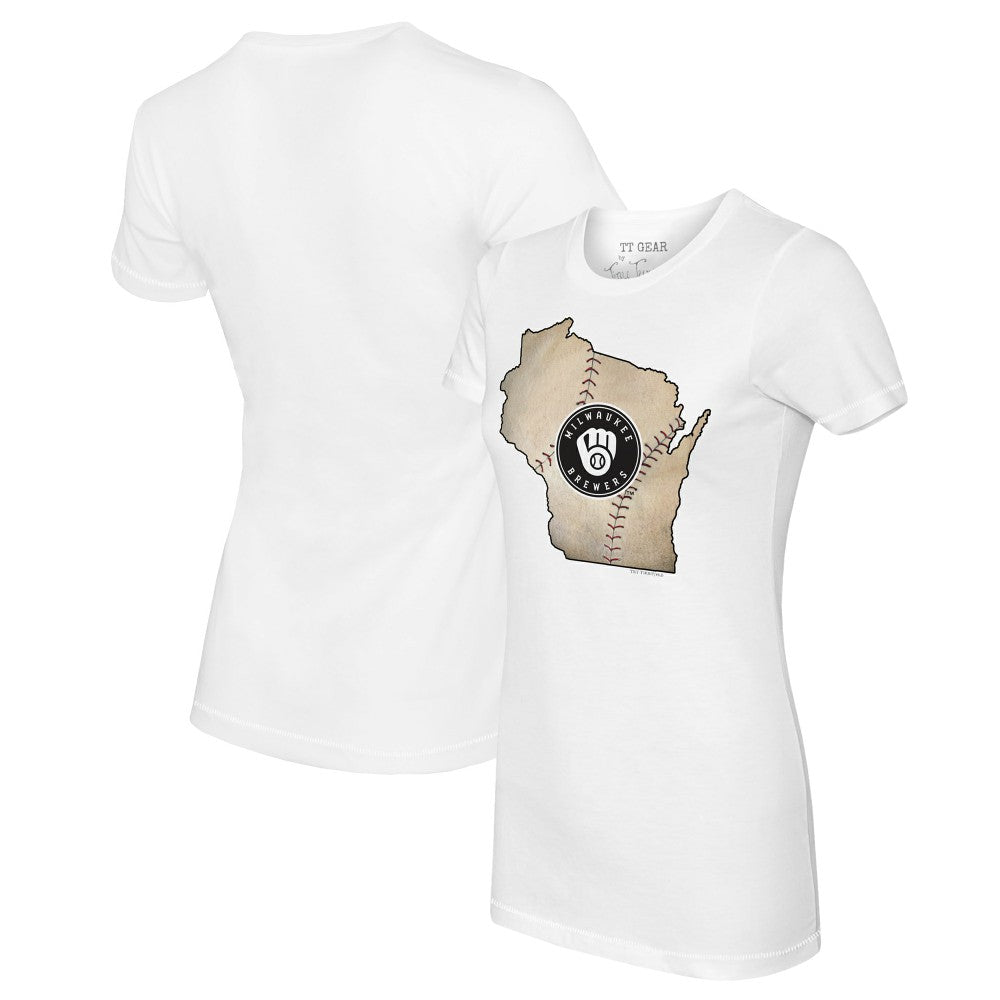 Milwaukee Brewers Tiny Turnip Women's State Outline T-Shirt Online
