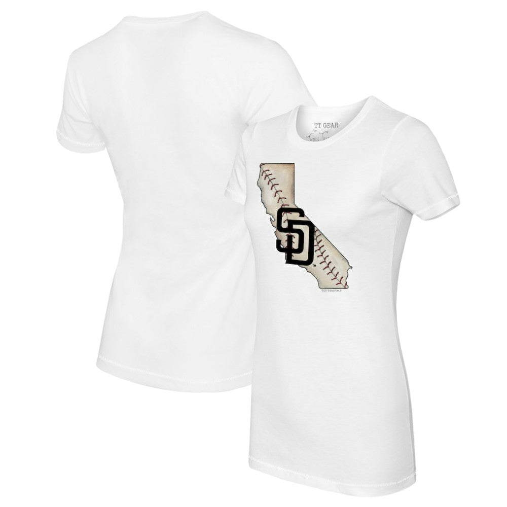 San Diego Padres Tiny Turnip Women's State Outline T-Shirt Clearance