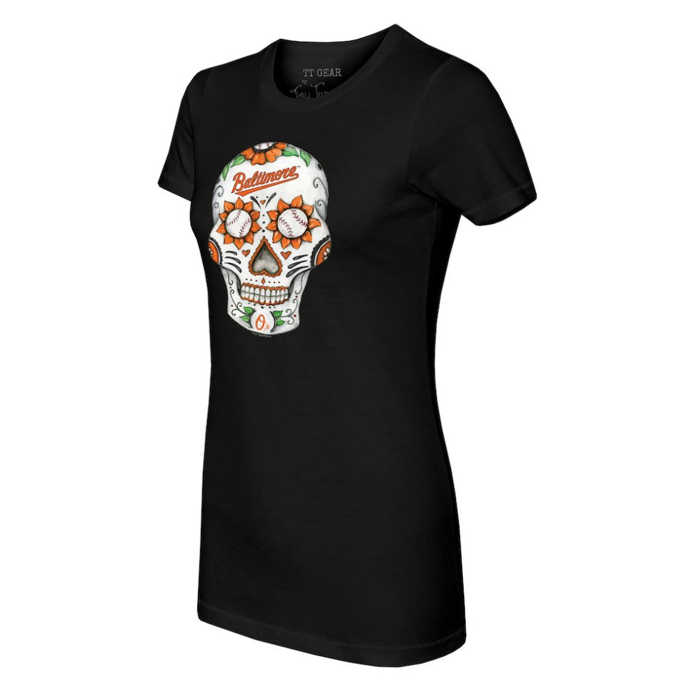 Baltimore Orioles Tiny Turnip Women's Sugar Skull T-Shirt discount