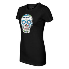 Miami Marlins Tiny Turnip Women's Sugar Skull T-Shirt Clearance