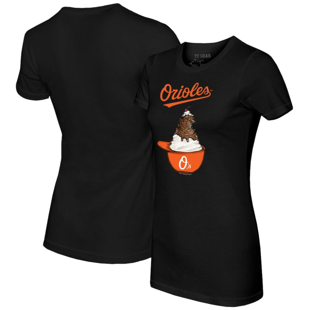 Baltimore Orioles Tiny Turnip Women's Sundae Helmet T-Shirt Lifestyle