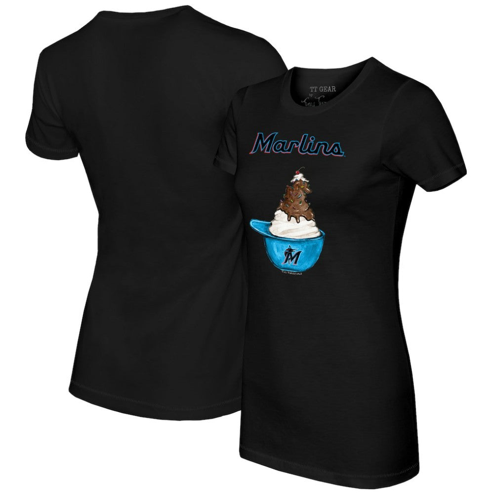 Miami Marlins Tiny Turnip Women's Sundae Helmet T-Shirt discount