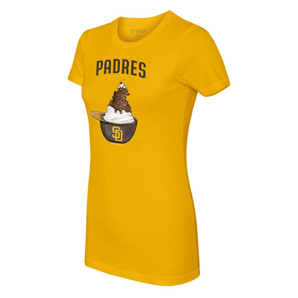 San Diego Padres Tiny Turnip Women's Sundae Helmet T-Shirt On Sale