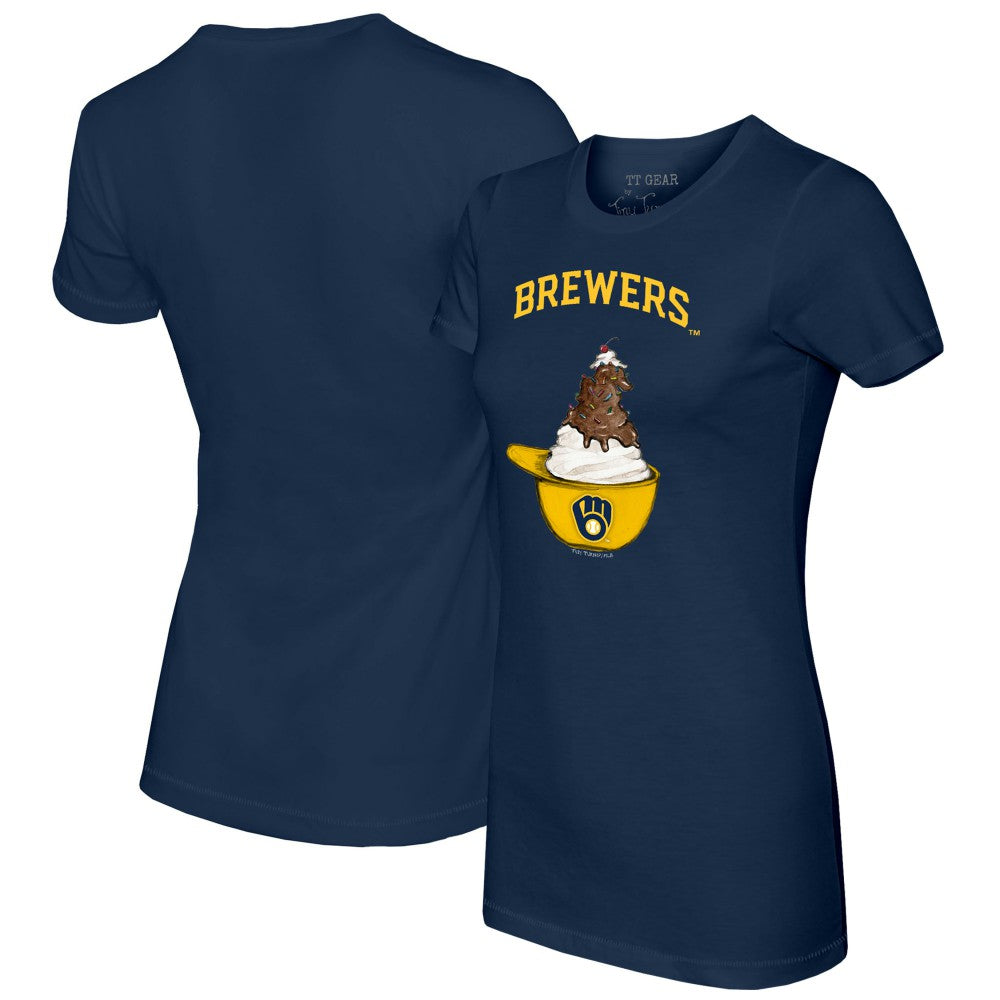 Milwaukee Brewers Tiny Turnip Women's Sundae Helmet T-Shirt Clearance