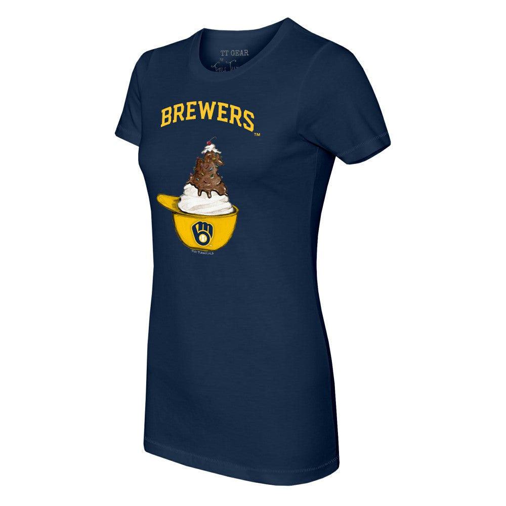 Milwaukee Brewers Tiny Turnip Women's Sundae Helmet T-Shirt Clearance