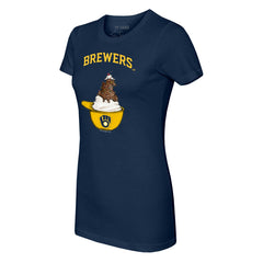 Milwaukee Brewers Tiny Turnip Women's Sundae Helmet T-Shirt Clearance