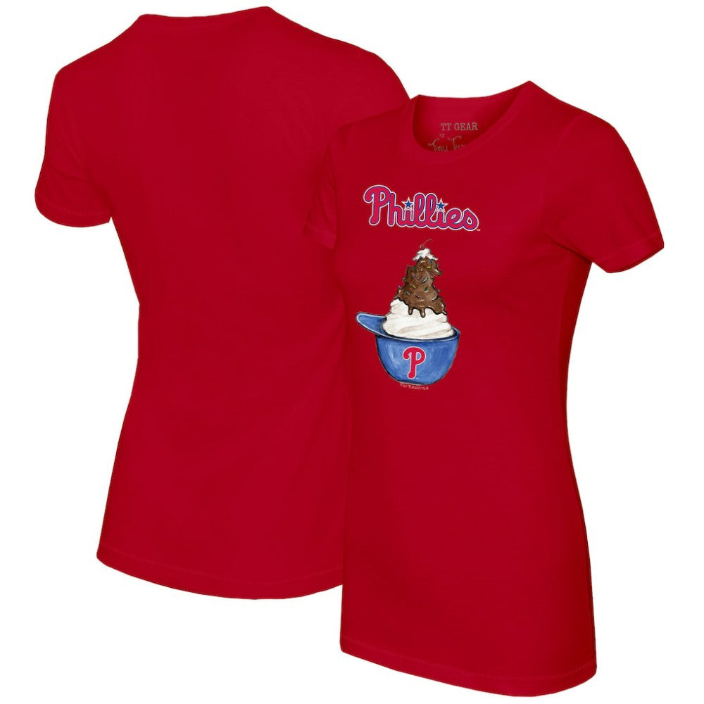 Philadelphia Phillies Tiny Turnip Women's Sundae Helmet T-Shirt Clearance