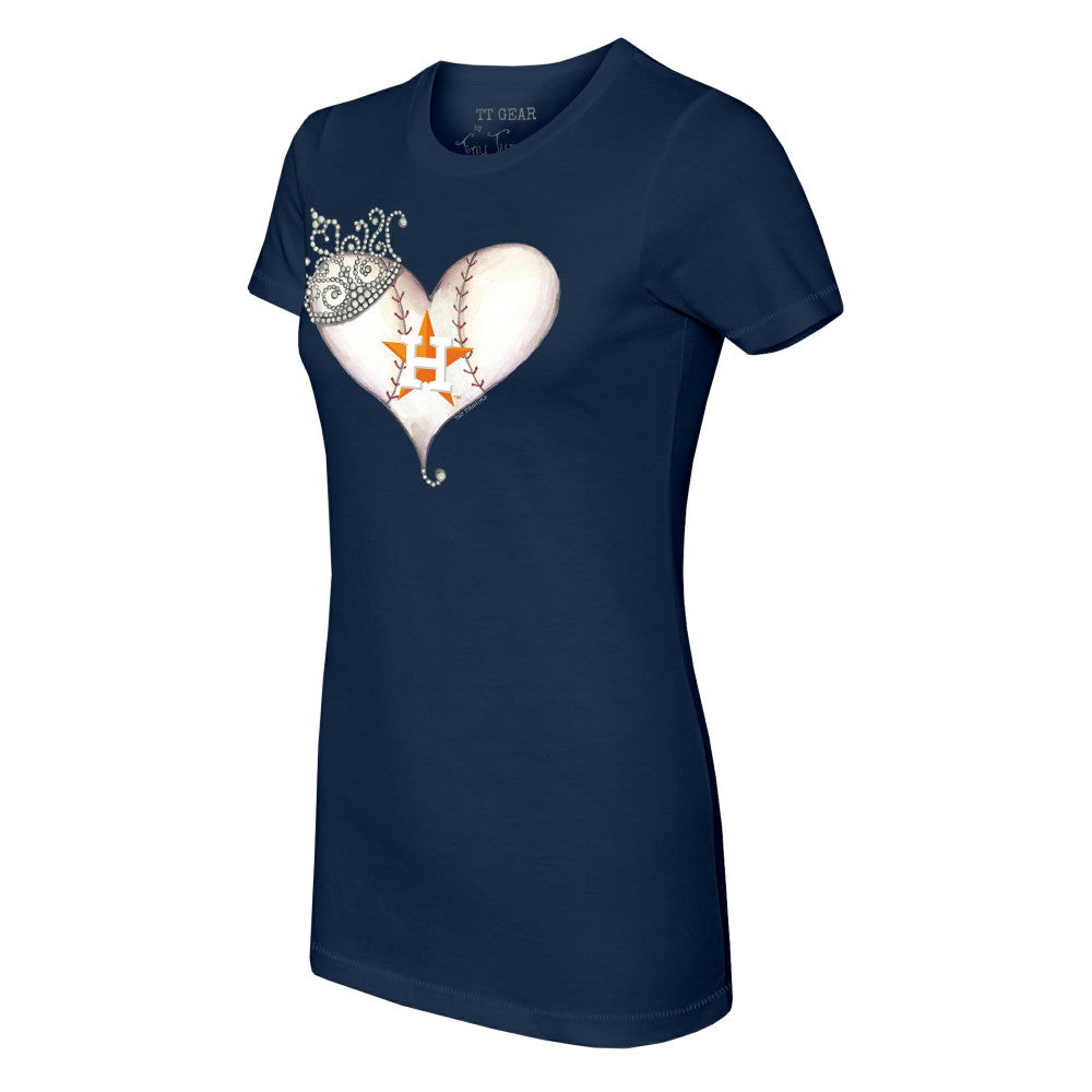 Houston Astros Tiny Turnip Women's Tiara Heart T-Shirt for sale