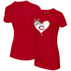 Cincinnati Reds Tiny Turnip Women's Tiara Heart T-Shirt Sale