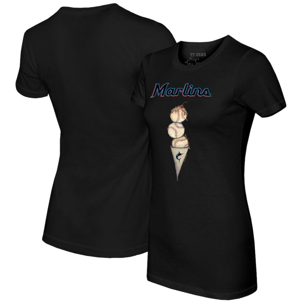 Miami Marlins Tiny Turnip Women's Triple Scoop T-Shirt Sale