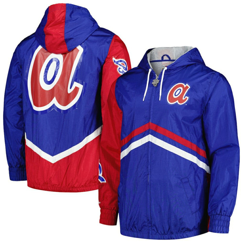 Atlanta Braves Mitchell & Ness Undeniable Full-Zip Hoodie Windbreaker Jacket for sale