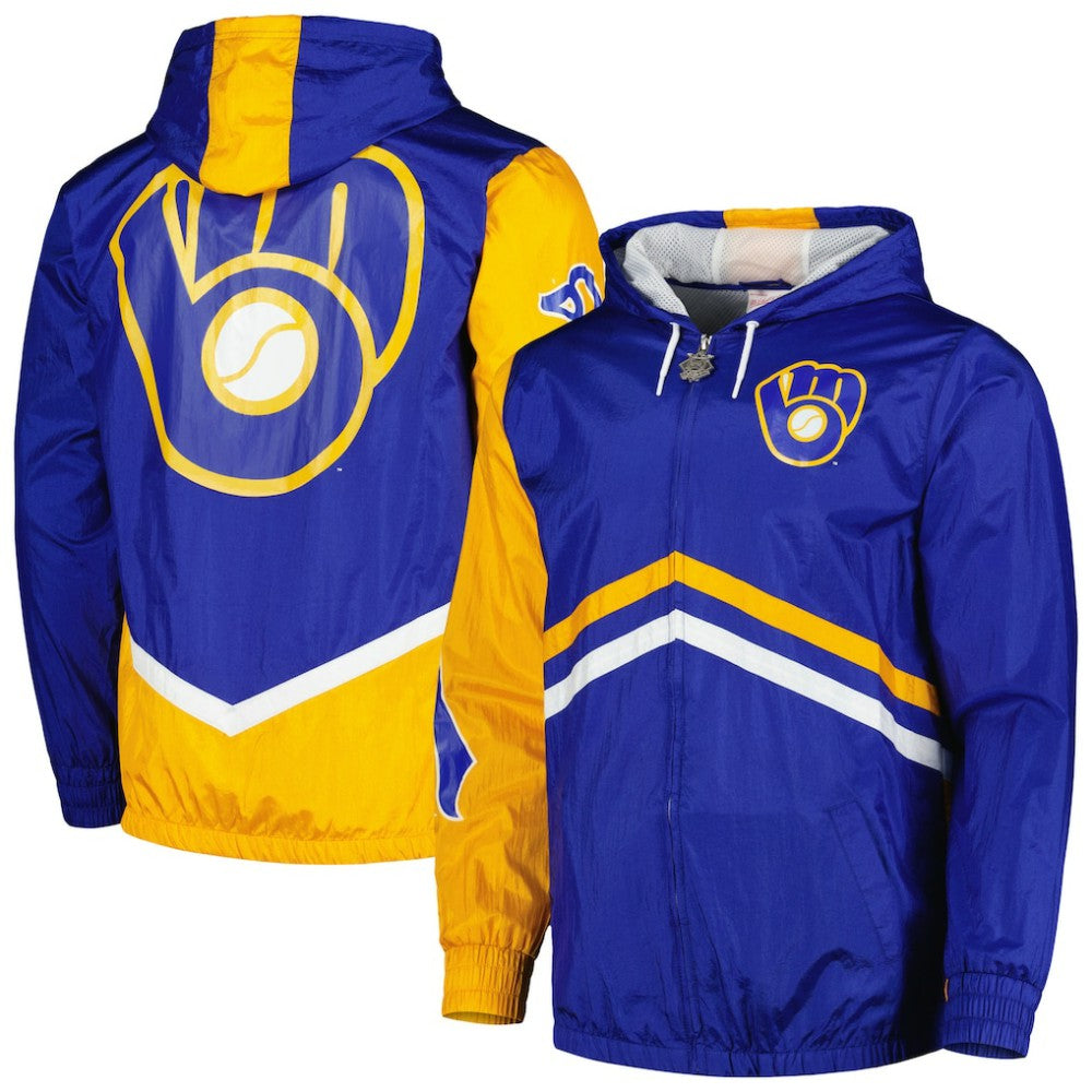 Milwaukee Brewers Mitchell & Ness Undeniable Full-Zip Hoodie Windbreaker Jacket Sale
