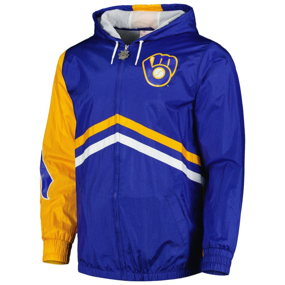 Milwaukee Brewers Mitchell & Ness Undeniable Full-Zip Hoodie Windbreaker Jacket Sale