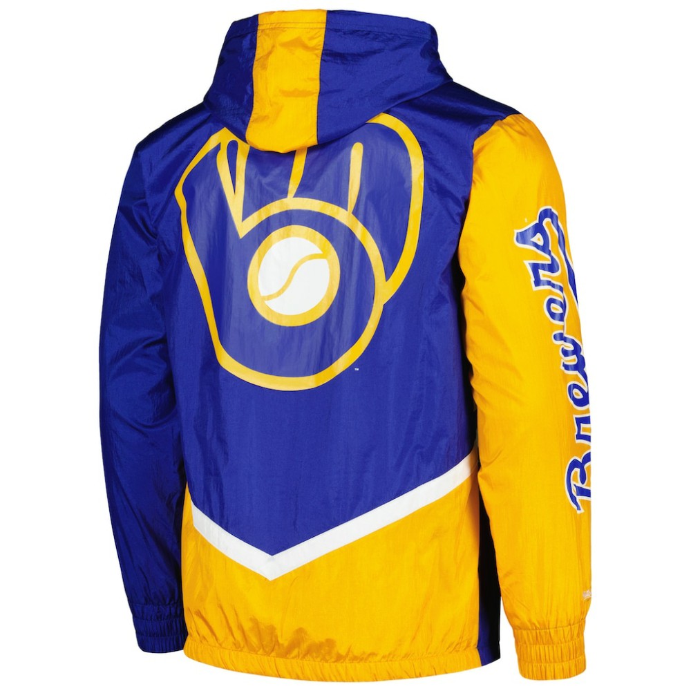 Milwaukee Brewers Mitchell & Ness Undeniable Full-Zip Hoodie Windbreaker Jacket Sale