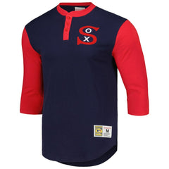 Chicago White Sox Mitchell & Ness Cooperstown Collection Legendary Slub Henley 3/4-Sleeve T-Shirt On Sale
