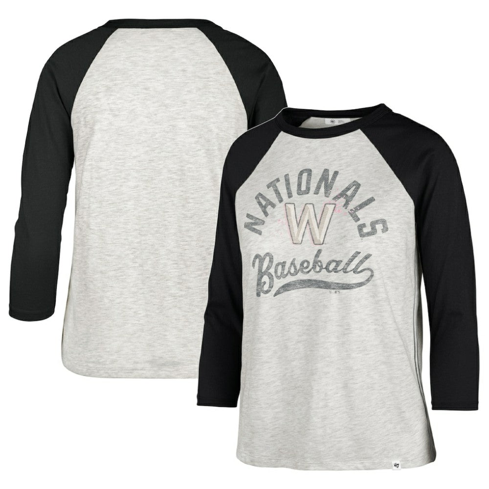 Washington Nationals '47 Women's City Connect Retro Daze Ava Raglan 3/4-Sleeve T-Shirt Sale