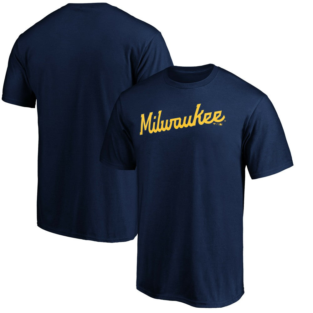 Milwaukee Brewers Official Team Wordmark T-Shirt discount