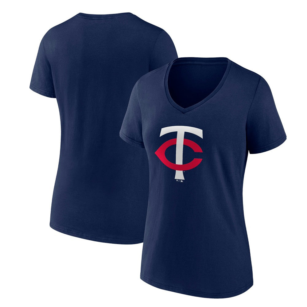 Minnesota Twins Women's Core Official Primary Logo V-Neck T-Shirt Lifestyle