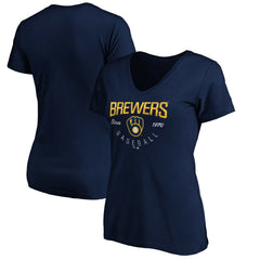 Milwaukee Brewers Women's Core Live For It V-Neck T-Shirt Sale