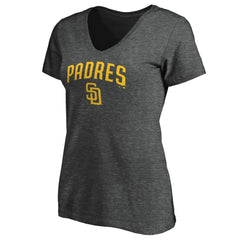 San Diego Padres Women's Core Team Lock Up Wordmark V-Neck T-Shirt Online