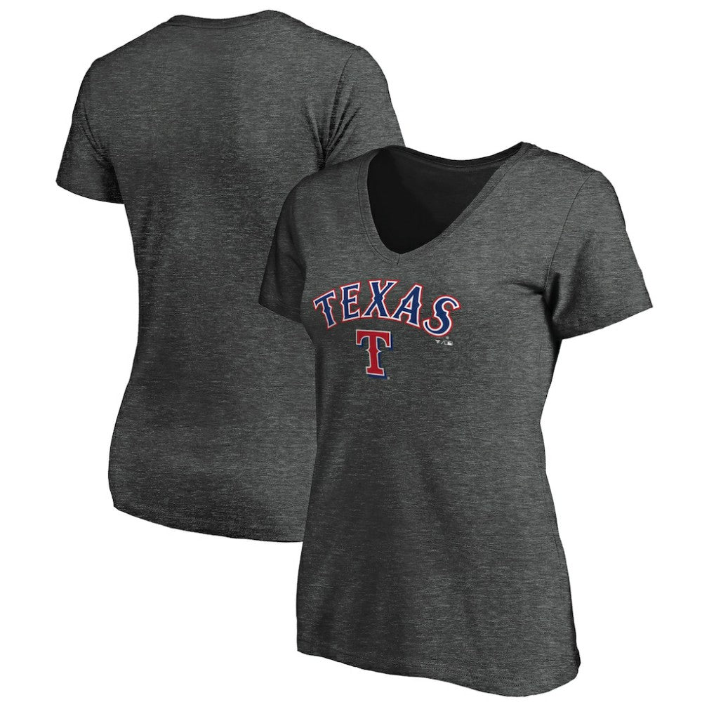 Texas Rangers Women's Core Team Lock Up Wordmark V-Neck T-Shirt Lifestyle